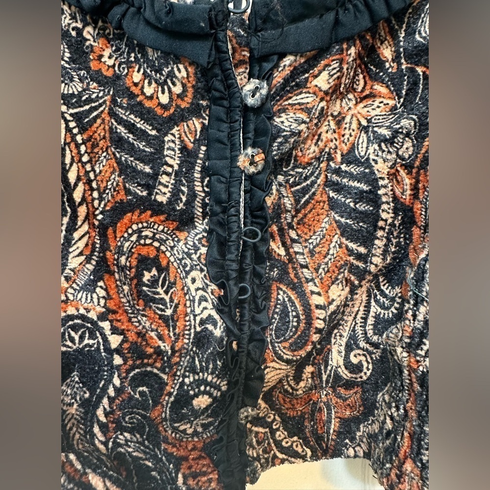 Free People Dare Me VELVET Blouse Women's Black Blouson Sleeve - Picture 5 of 14